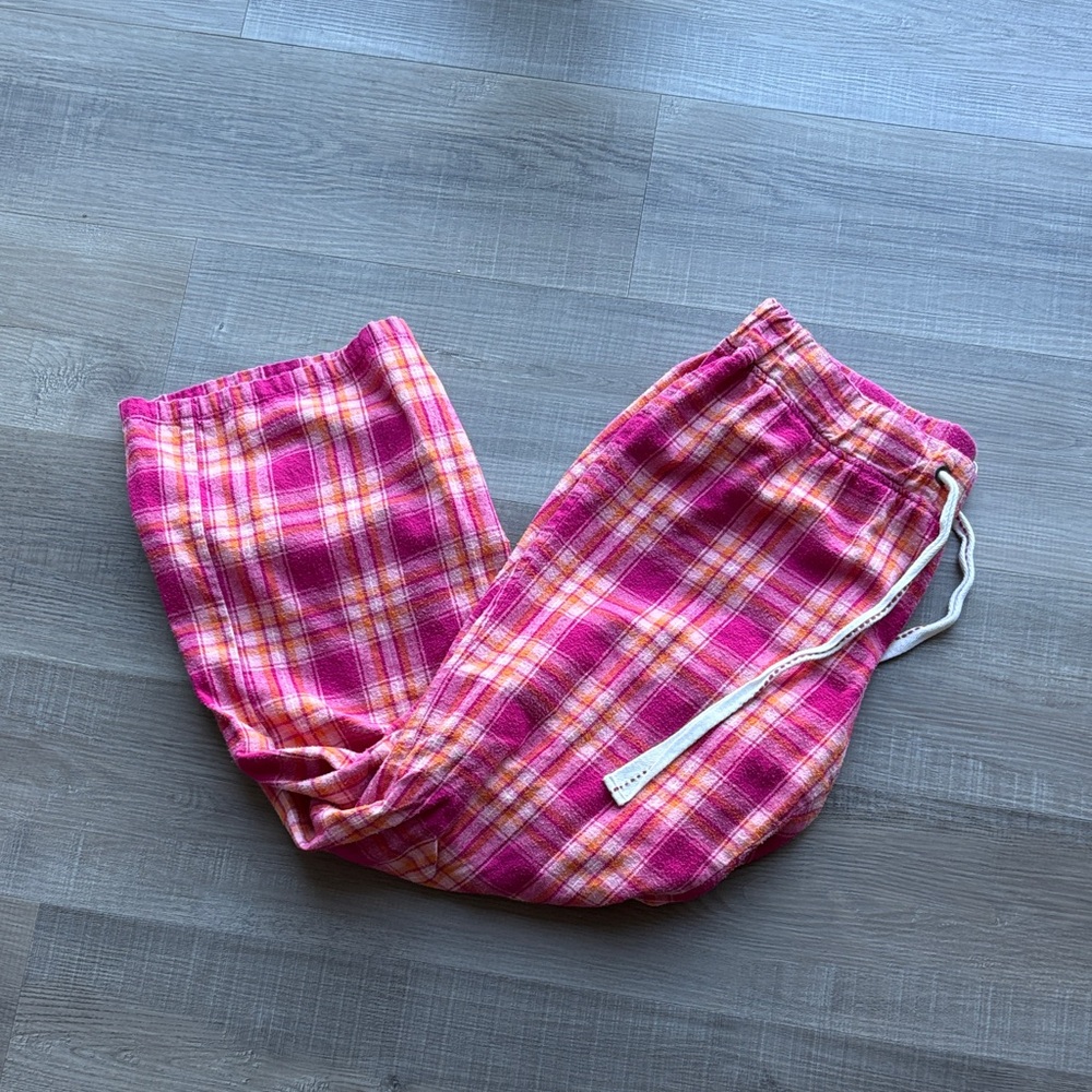 Old Navy Pink and Orange Plaid Pajama Pants